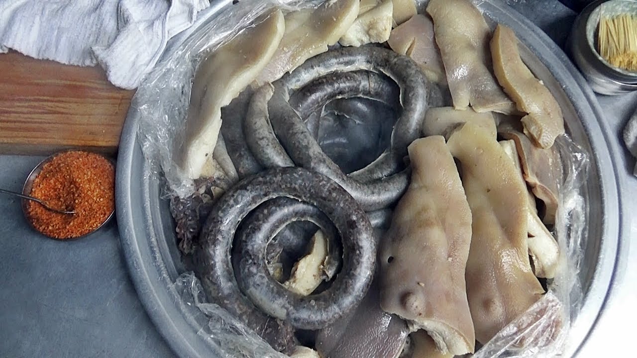 서울 세운상가 순대 돼지뽈살 내장 간 맛집 !허파 애기보 오소리감투 갈매기살도 맛있는 2시 리어카 순대할머니 할머니순대Korean grandmother's blood sausage