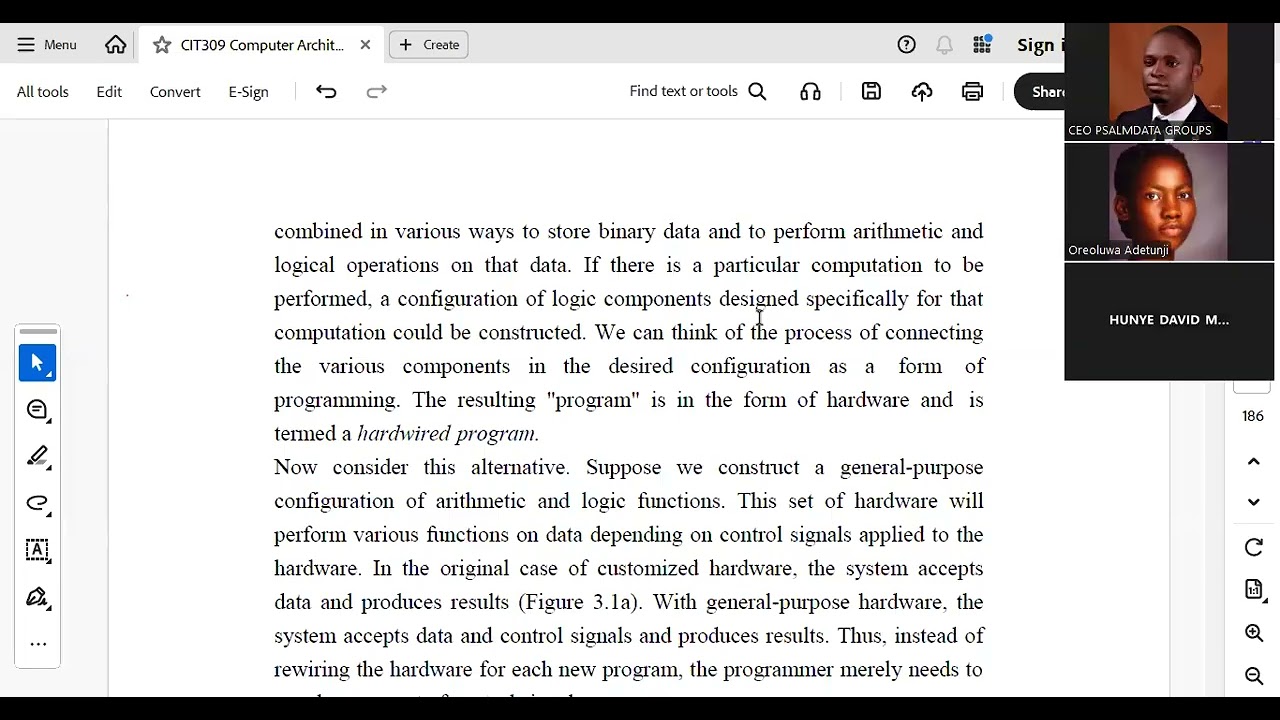 CIT309 COMPUTER ARCHITECTURE CLASS TWO PART 3