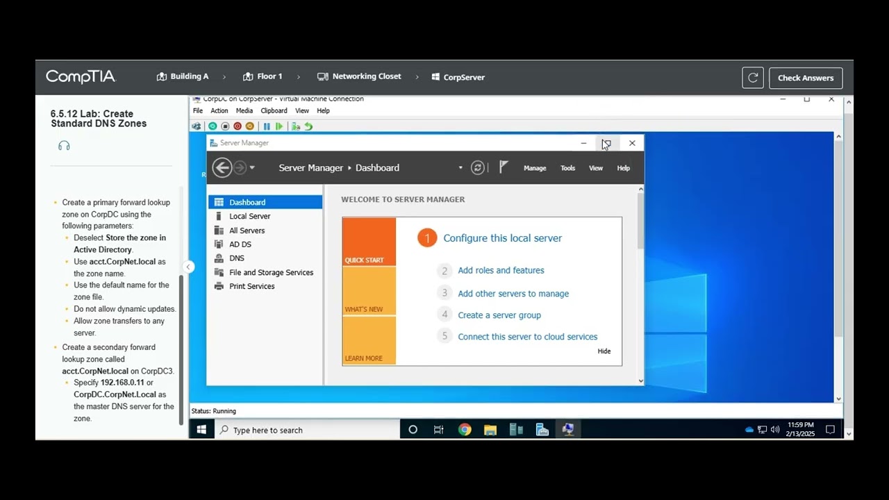 Testout | Network + | 6.5.12 Lab: Create Standard DNS Zones