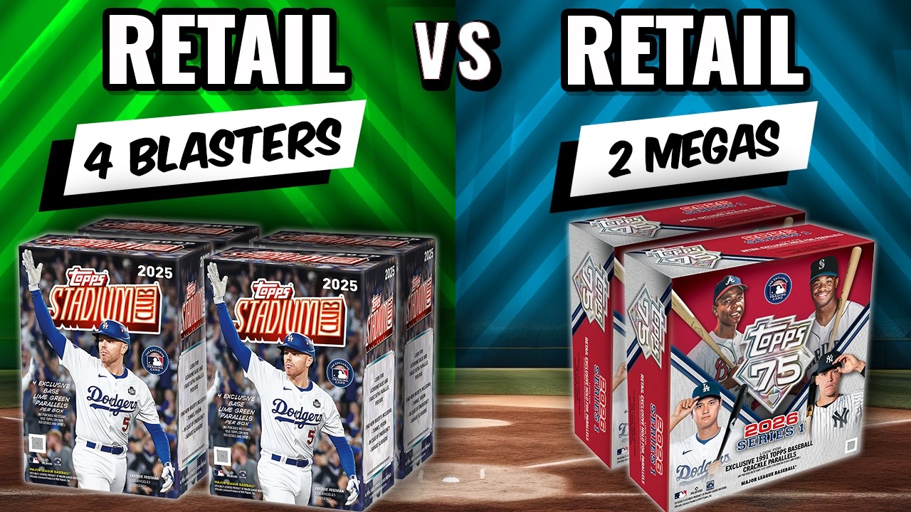 🚨SURPRISINGLY GOOD FORMAT!🚨 2025 TOPPS STADIUM CLUB BLASTER BOXES VS 2026 TOPPS SERIES 1 MEGA BOXES
