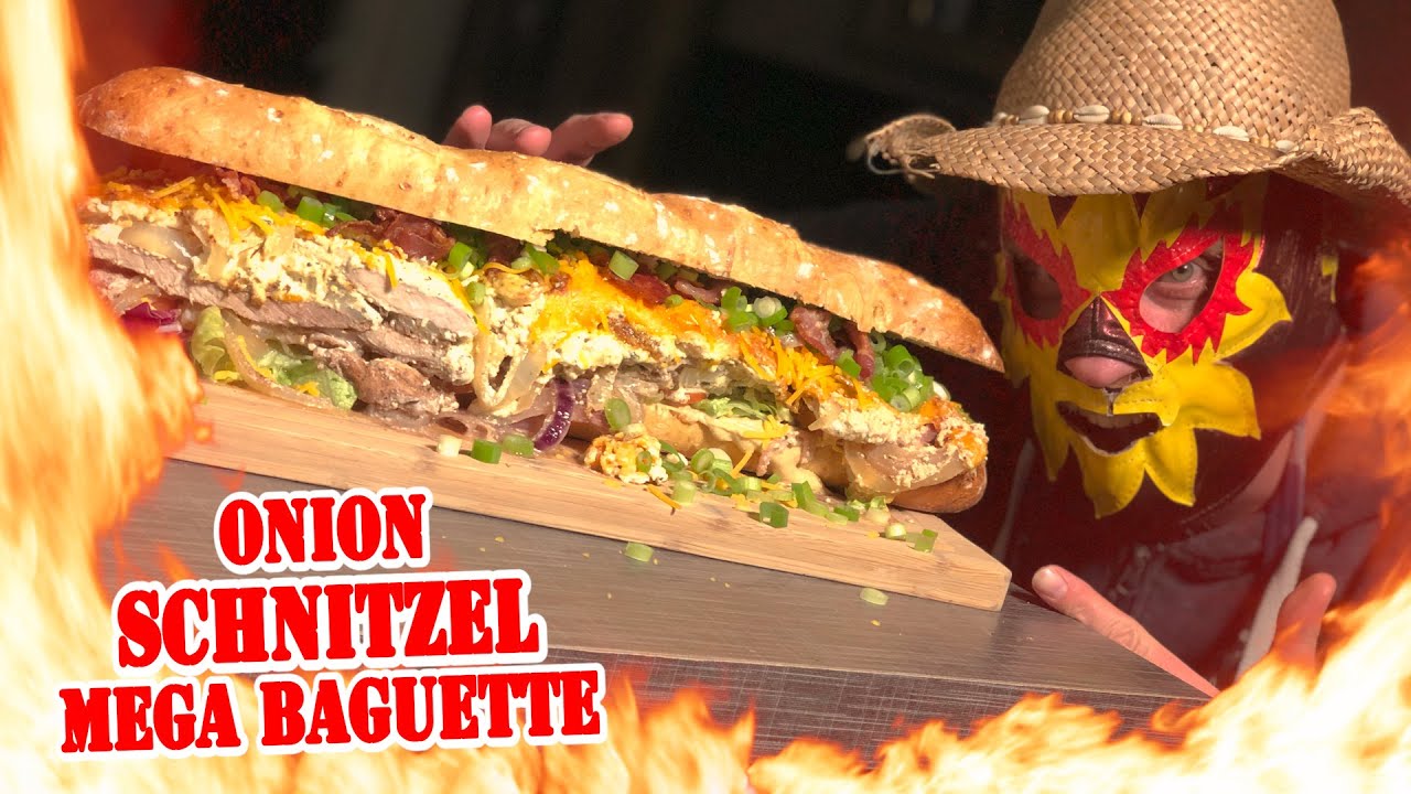 Weltbestes Onion Schnitzel XXL Mega Baguette - BBQ Grill Rezept Video - Die Grillshow 379