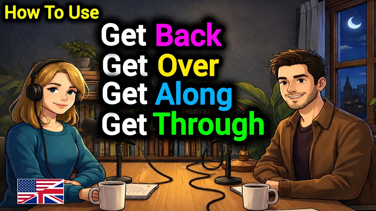 How to Use GET, GET BACK, GET OVER, GET THROUGH & GET ALONG in Real English Conversations