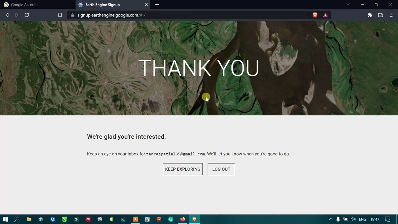 Signup for Google Earth Engine account / Create Account in GEE