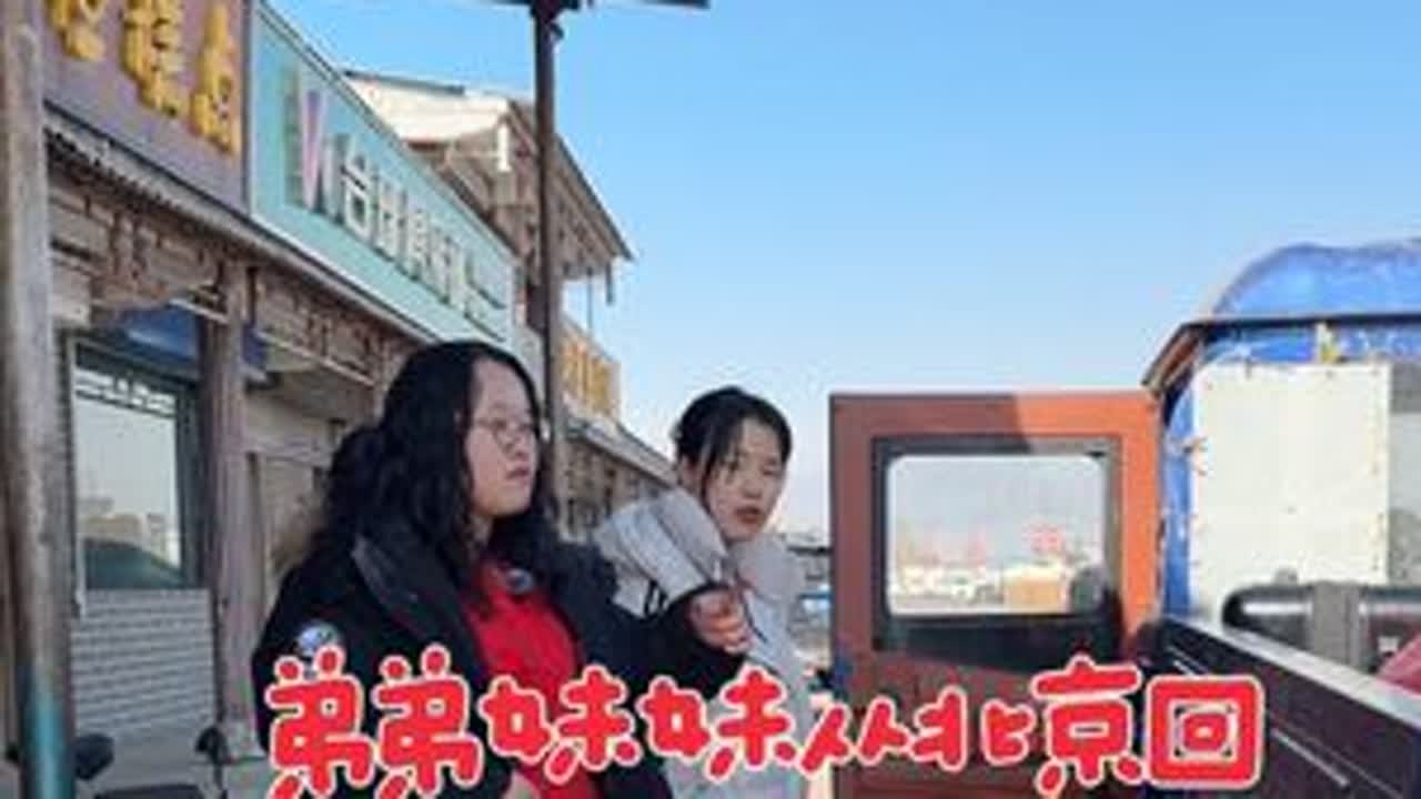 弟弟妹妹葱北京回来了，老爸开车来镇里接了，我妈也来买年货了，回的中途闯祸了