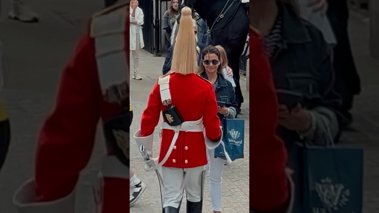 SHE STOOD IN GUARDS WAY, HE DOES THIS 💂⚠️ | Horse Guards, Royal guard, Kings Guard, Horse, London