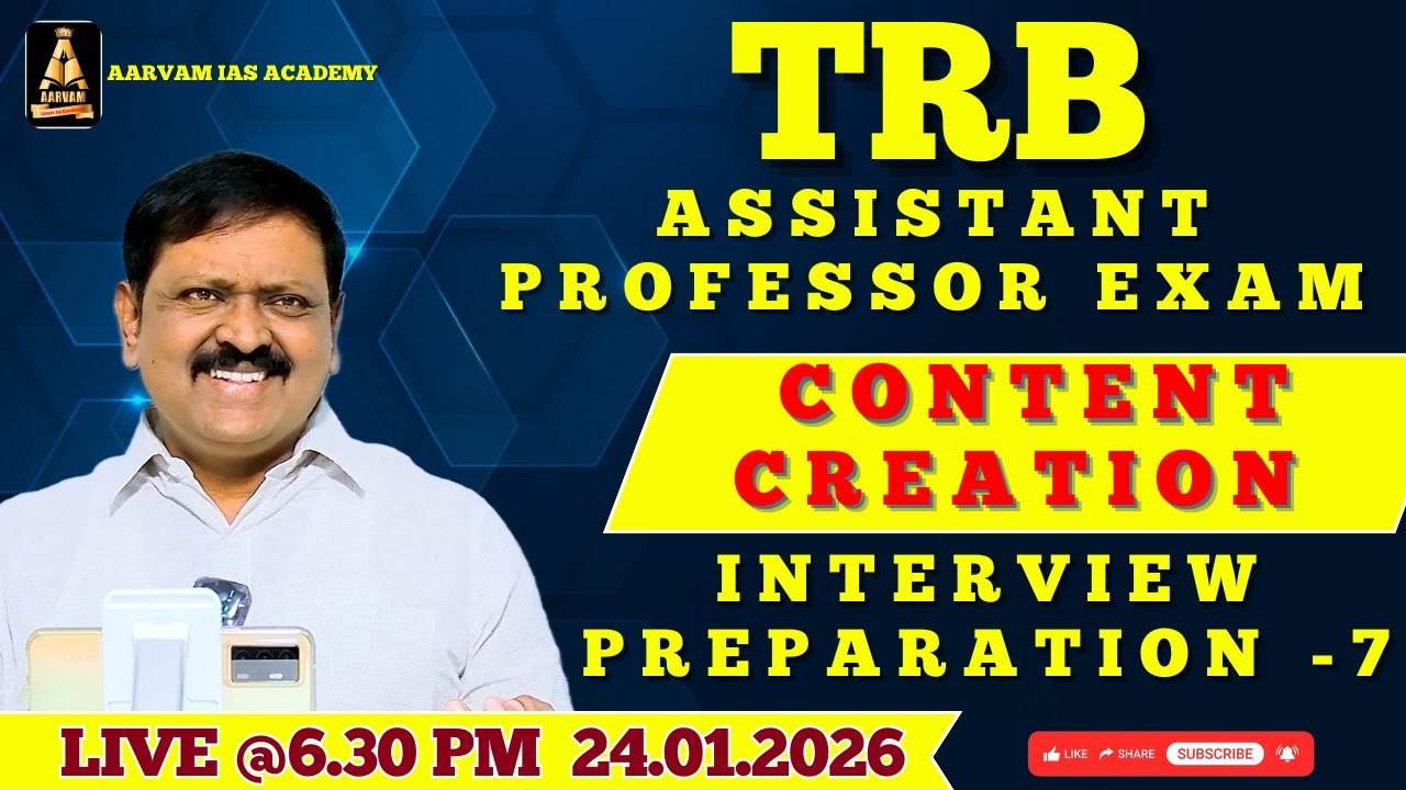 TRB Assistant Professor 2026 | Content Creation | Interview Preparation -7 