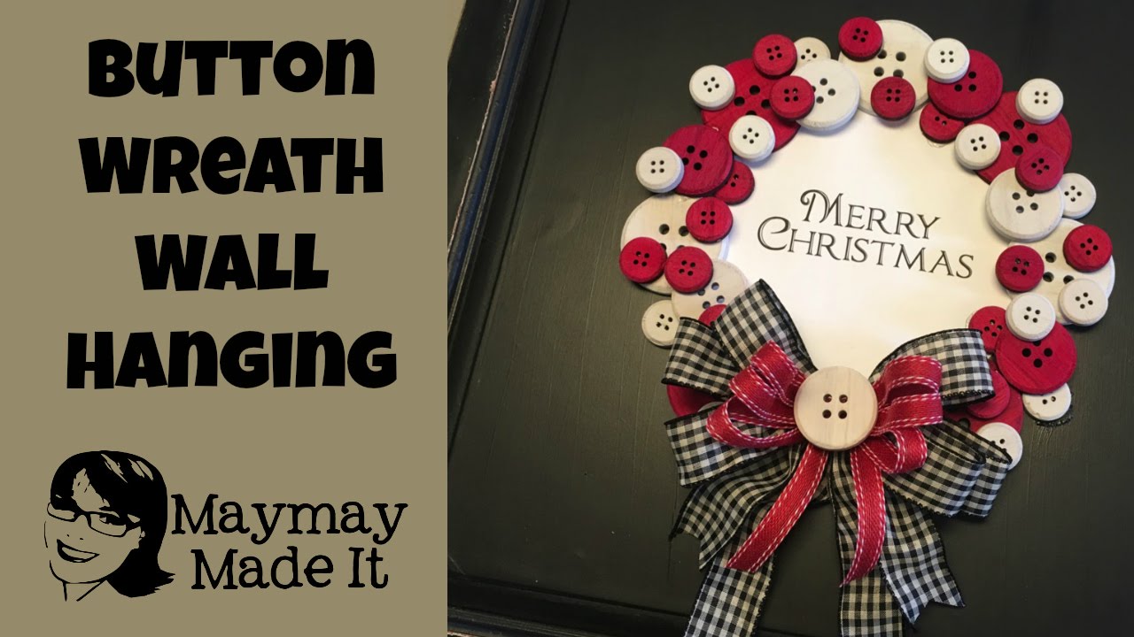 Button Christmas Wreath Wall Hanging