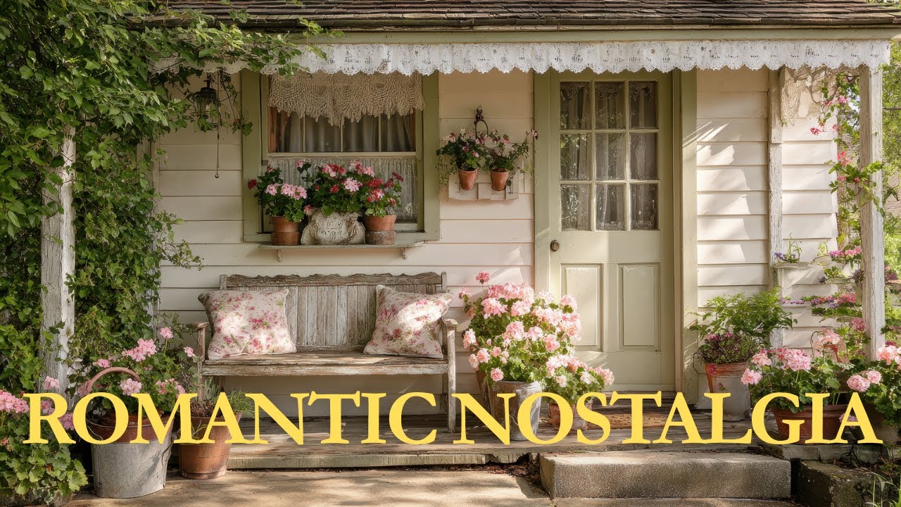 Romantic English Country Cottage | Soft Sage Green & Blush Pink Vintage Rustic Home