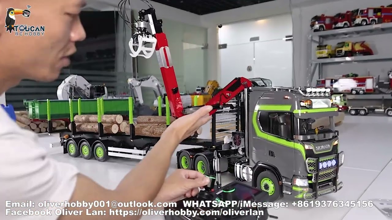 Как управлять грузовиком 6x6 с лесовозом и прицепом, настройки радио EV lite
