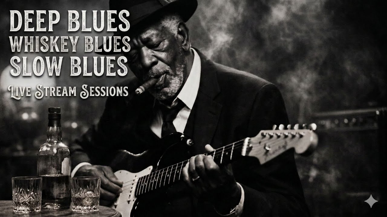 🔴 LIVE: Deep Slow Blues | Smoky Bar & Soulful Guitar