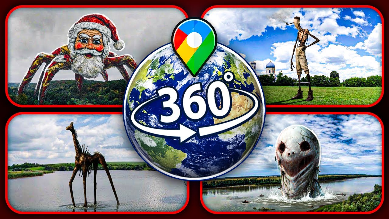 TOP 10 SCARIEST Google Earth Locations — Monsters & Goo Goo Gaga Meme (VR 360°)