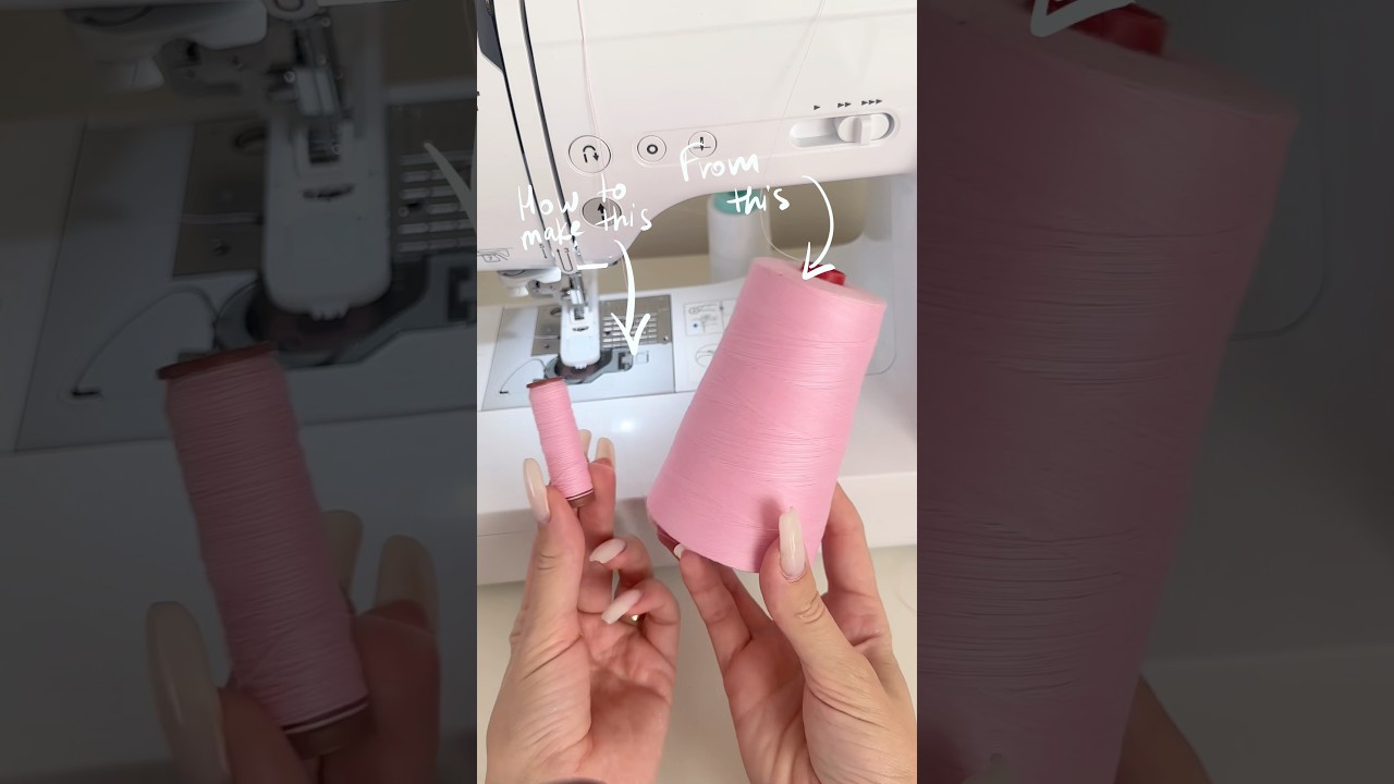Sewing hack: from a big cone to a regular spool 🧵 