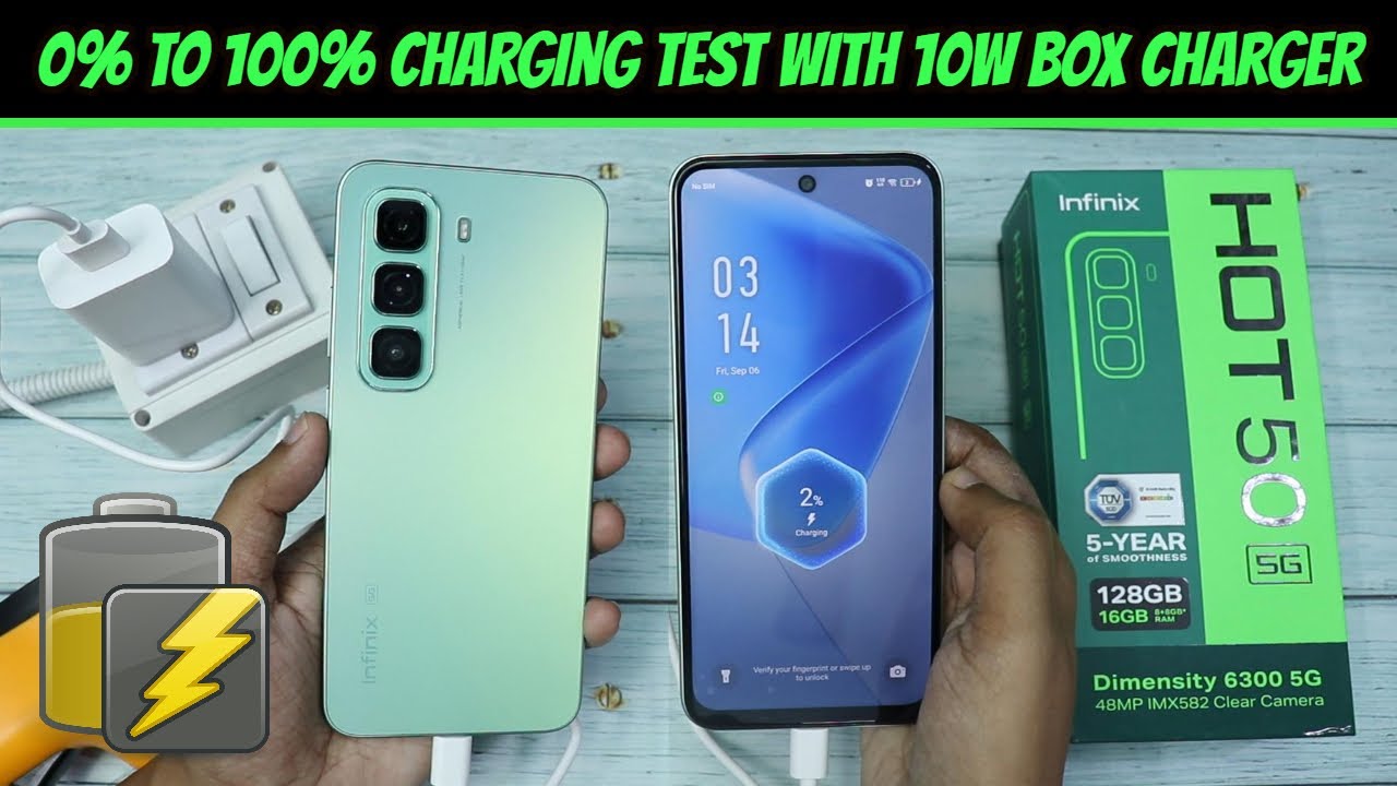 Infinix Hot 50 5G Charging Test | 0% to 100% Charging Test with 10W Box Charger | HINDI |