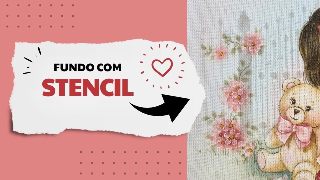 Fundo com stencil e florzinhas - 2/2