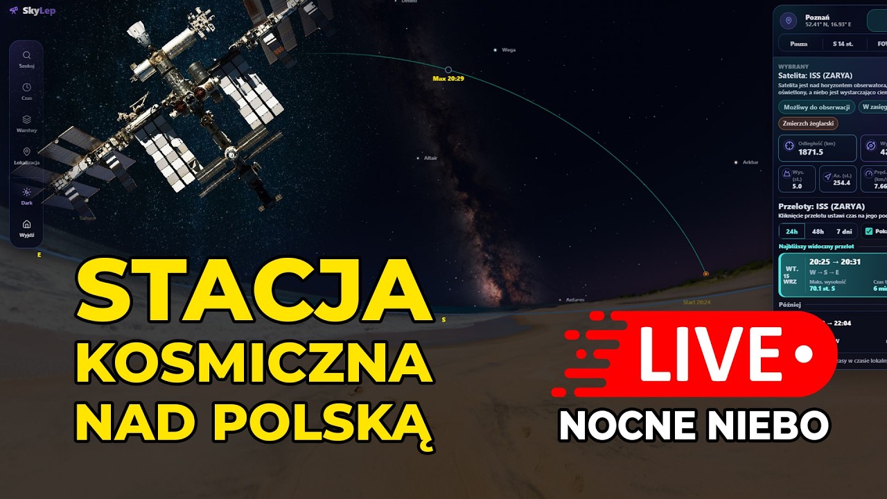 Stacja kosmiczna będzie widoczna nad Polską - szukamy jej dziś z widzami! - Nocne Niebo Live
