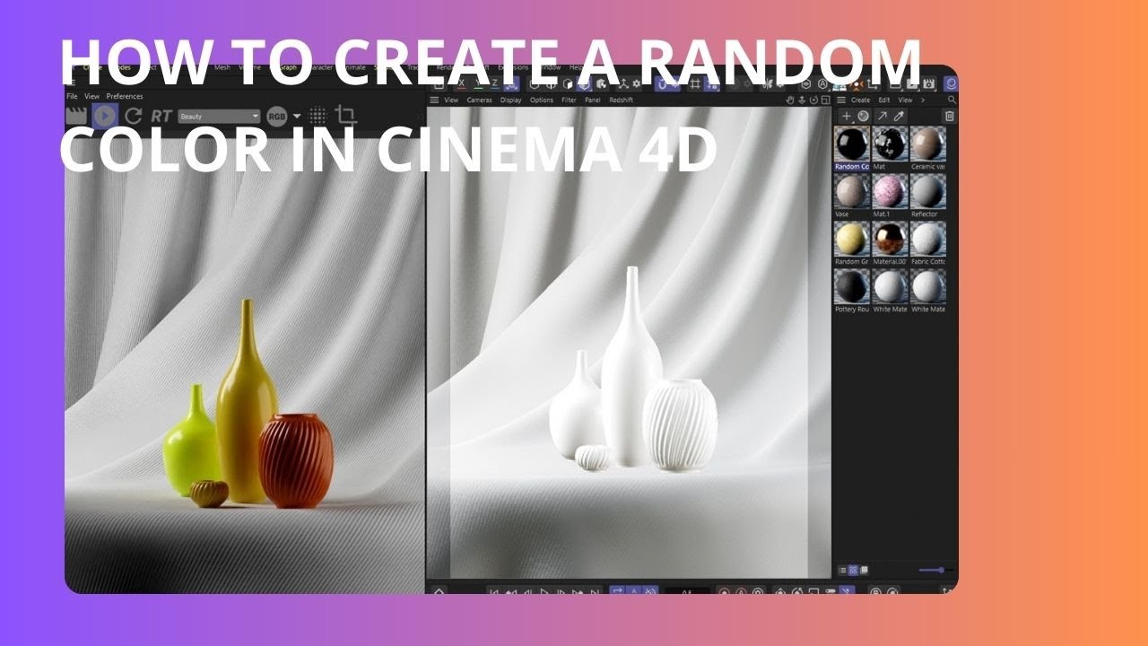 Create Random Colors for Multiple Objects in Cinema 4D / Redshift