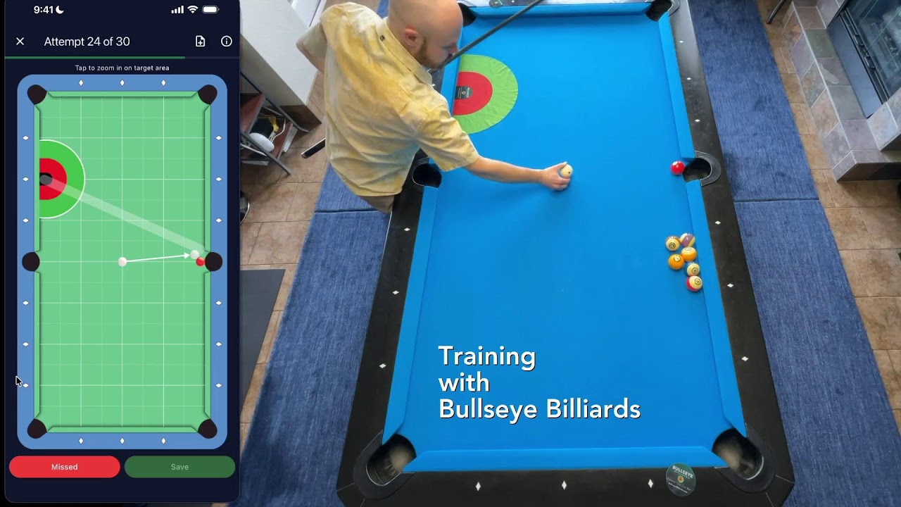 Bullseye Billiards Training Session Hangers Shot 122