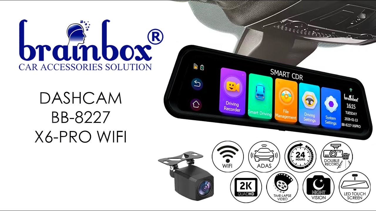 brainbox Dashcam BB-8227 X6-PRO wifi Tutorial