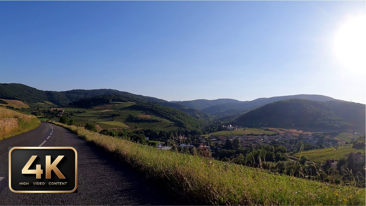 VLOG France - Beaujolais mountain (driving 4k)
