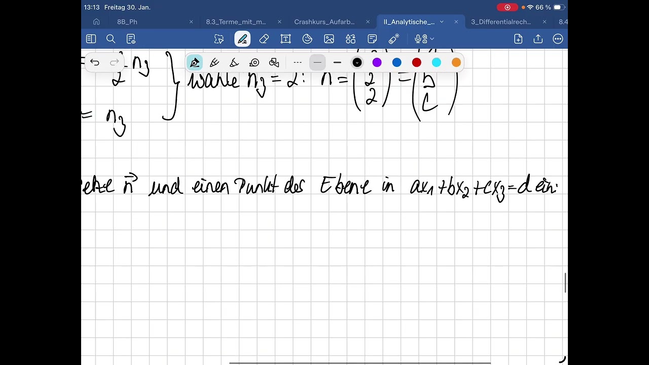 Ebenen: Von der Parameter- in die Koordinatenform