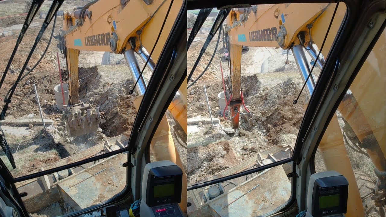 LIEBHERR 904 - Hammer And Bucket vs Solid Rock | Operator POV
