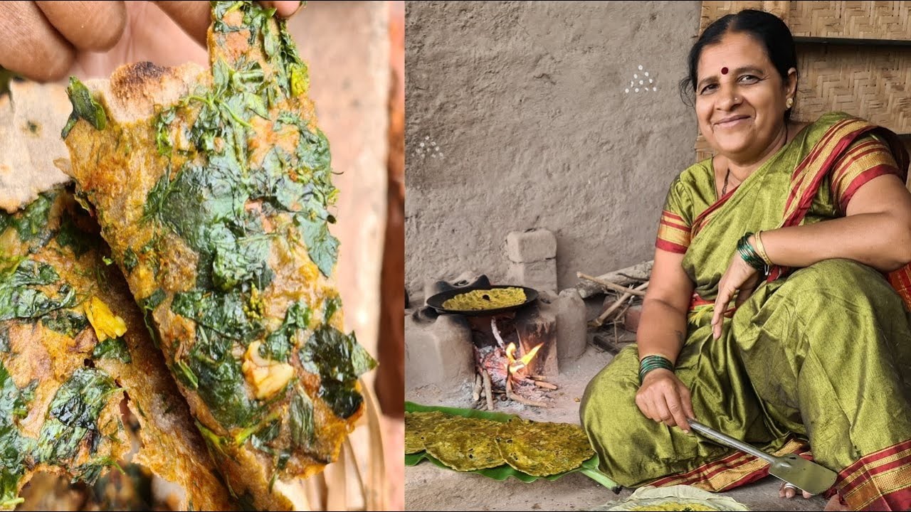 कधी खाल्ली नसेल अशी भरून केलेली मसाला भाकरी आणि पालकची गरगट्टा आमटी | पालकची आमटी | मसाला भाकरी