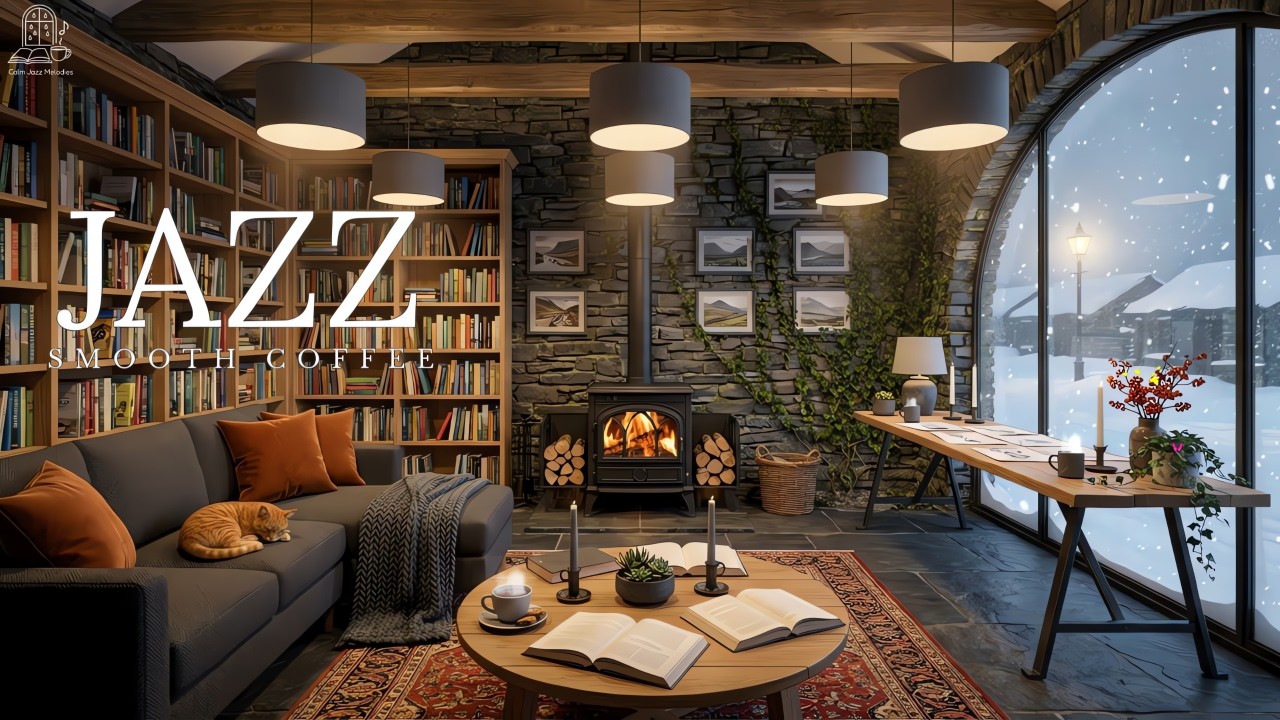 Cozy Winter Jazz Café Ambience – Relaxing Jazz Music for Study, Work & Focus ☕❄️