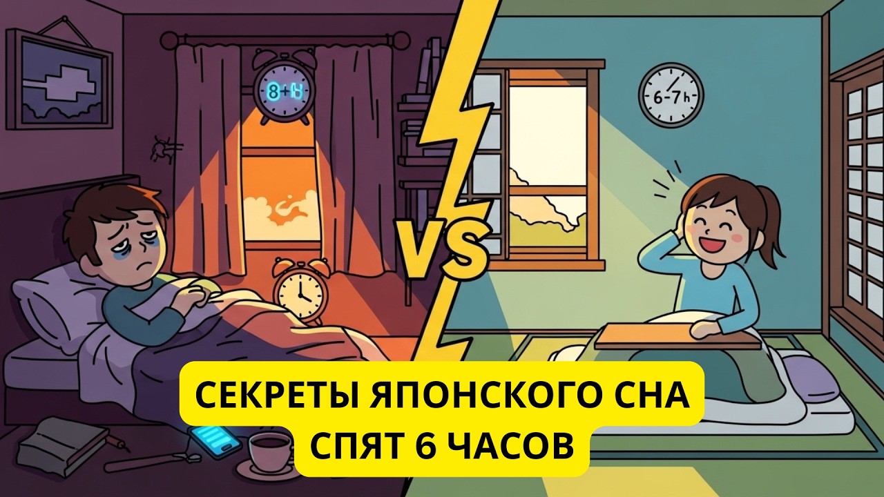 Как спать МЕНЬШЕ и просыпаться БОДРЫМ (7 японских техник сна)