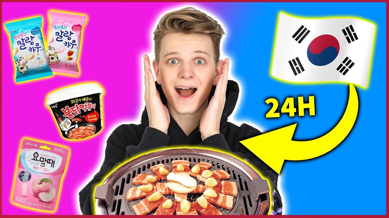 CAŁY DZIEŃ JEM TYLKO KOREAŃSKIE JEDZENIE 😱 *24h challenge* | Dominik Rupiński