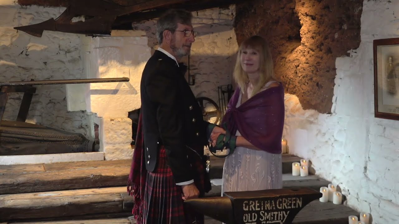 Famous Blacksmith shop elopement with an amazing hand fasting in Gretna Green