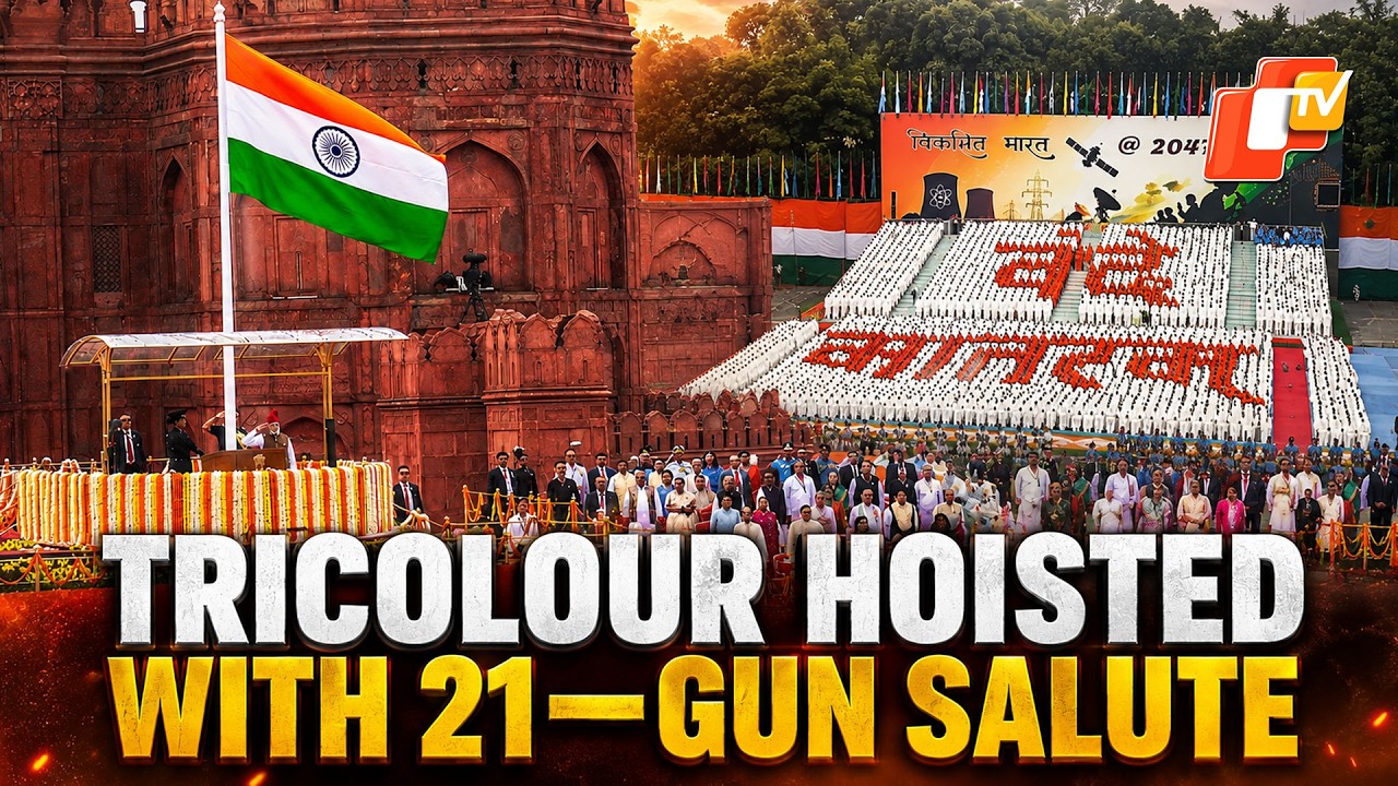 PM Modi Hoists National Flag At Red Fort, 21-Gun Salute Marks I-Day Ceremony
