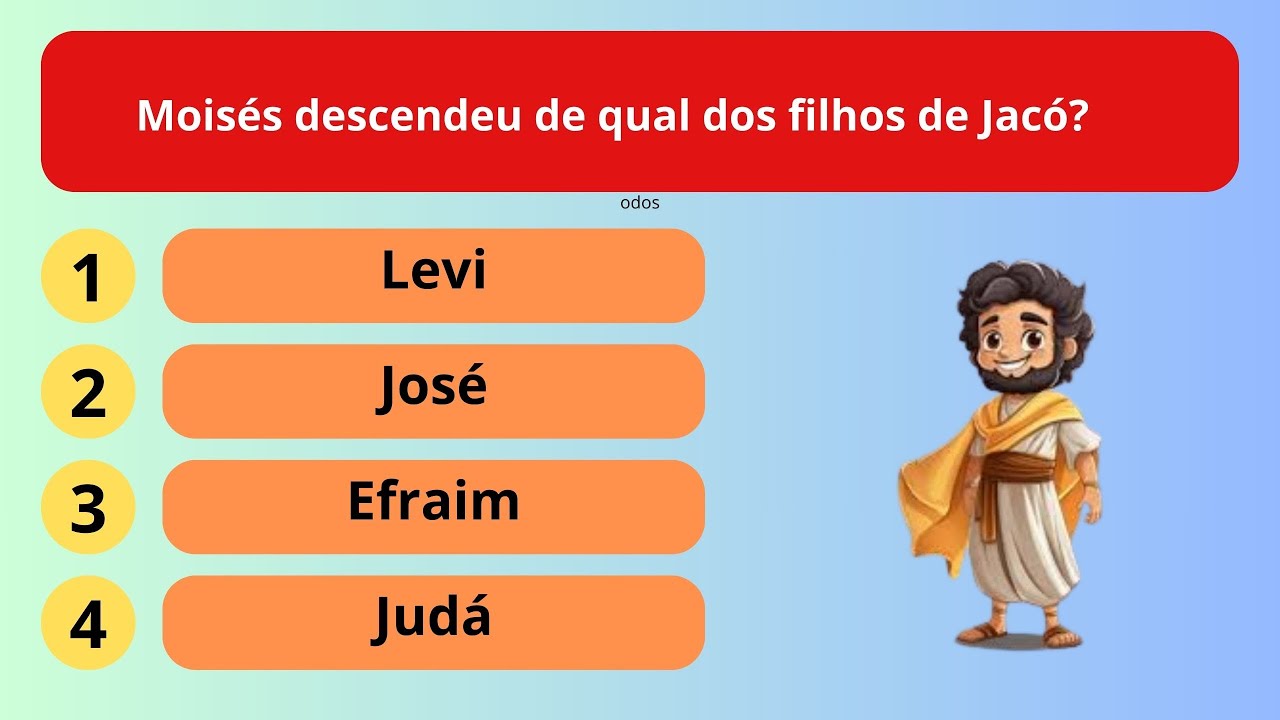 Bom de Bíblia - 15 perguntas bíblicas - Nível Fácil e Médio