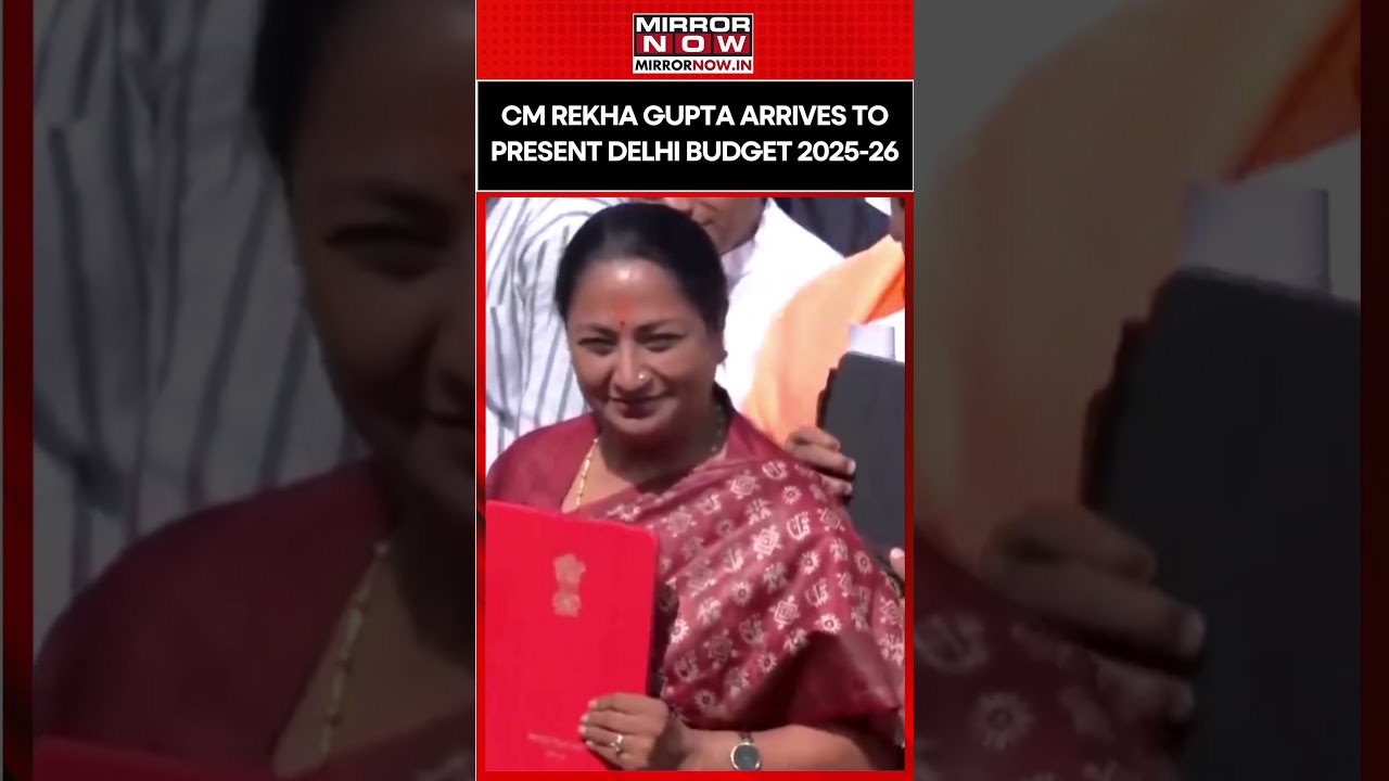 CM Rekha Gupta Arrives To Present Delhi Budget 2025-26 At Legislative Assembly&nbsp;#shorts