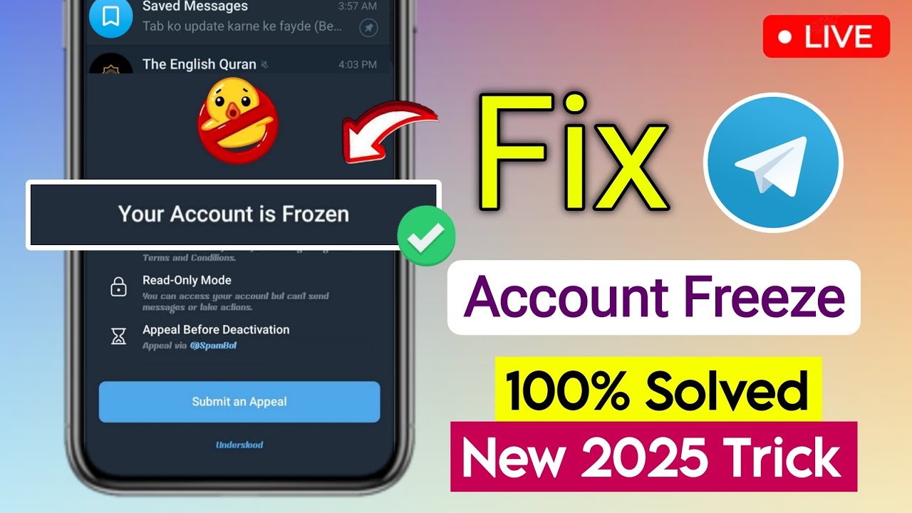 Fix Telegram Your Account is Frozen Problem 2025 | Telegram Account Frozen Problem Solution