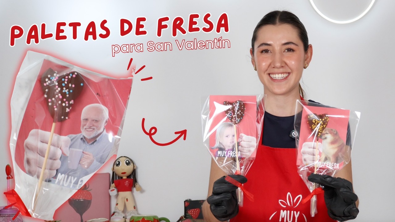 CÓMO HACER PALETAS DE FRESA para San Valentín | Muy Fresa