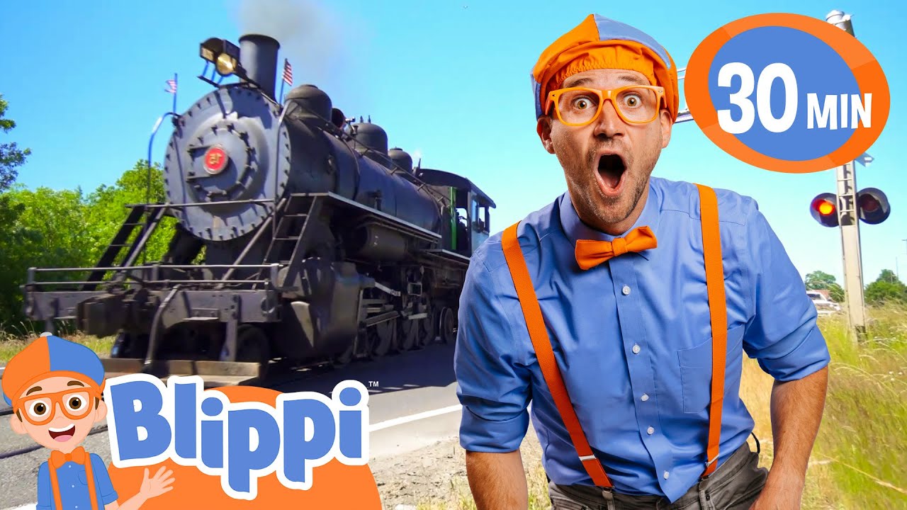 Do you Love Trains Like Blippi? 🚂| Learn & Visit TRAINS | Educational Vehicle Videos for Kids