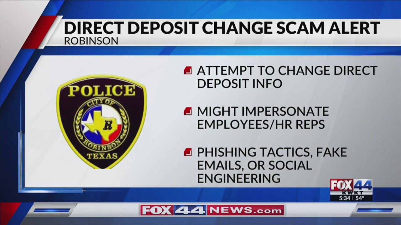 Payroll direct deposit change scam on the rise in Robinson