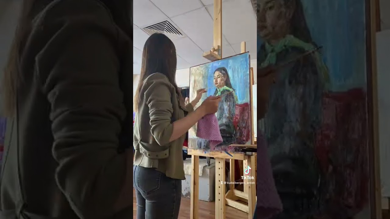 Академический Живопись продолжение «портрет подругу» р:50/70 Kazakh national university of arts.