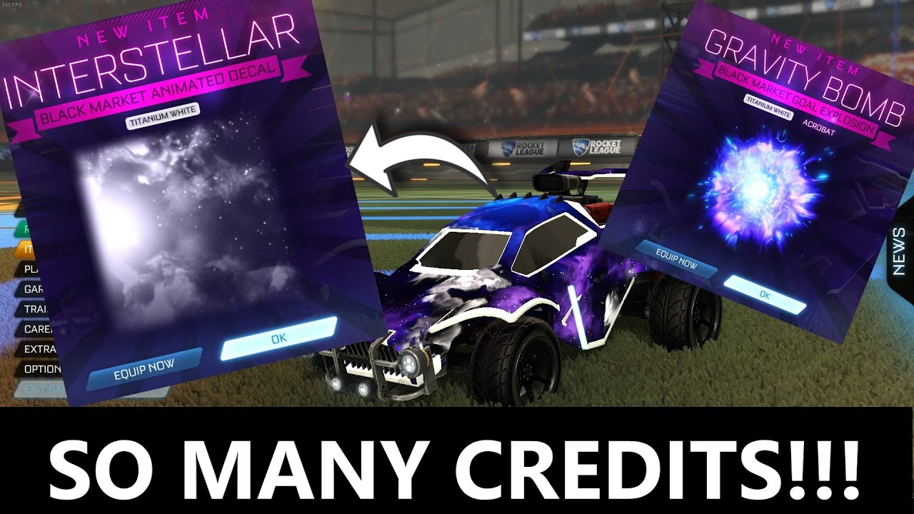 THE MOST EXPENSIVE BLACK MARKET DECAL IN ROCKET LEAGUE! WHITE INTERSTELLAR & the best goal explosion