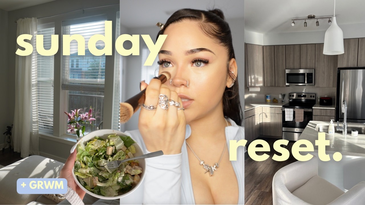 SUNDAY RESET | CLEANING APARTMENT | HAIR + MAKEUP | ERRANDS