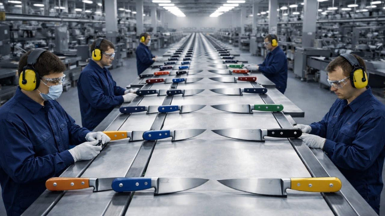 Kitchen Knife Making Process Inside a High-Tech Factory | How Kitchen Knives Are Made | Full Process