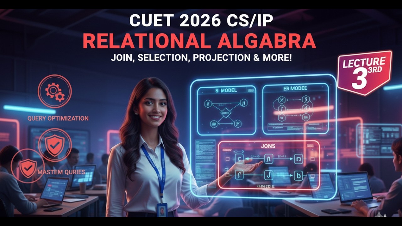 CUET 2026 | Relational Algebra Lecture 3: Selection, Projection & Joins Explained! 🔥