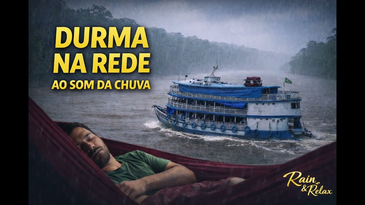 Durma na Rede com Chuva, Vento e Banzeiro do Barco Amazônico #relaxamento#somdachuva#relax 