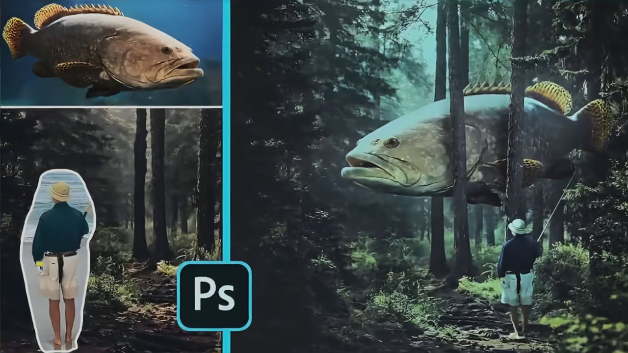 Photoshop Photo Manipulation | Surreal Giant Fish in Forest Tutorial (Worldwide)