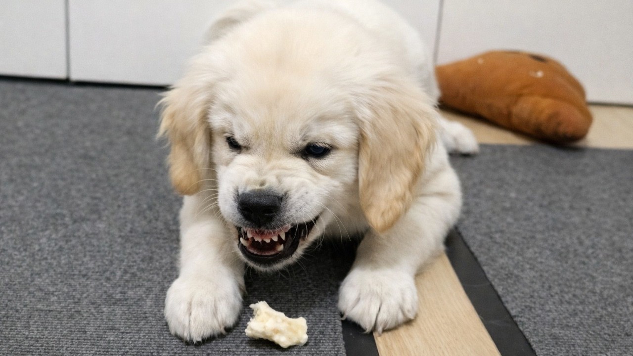Golden Retriever Puppy Tries His First Treat (Unexpected Reaction)