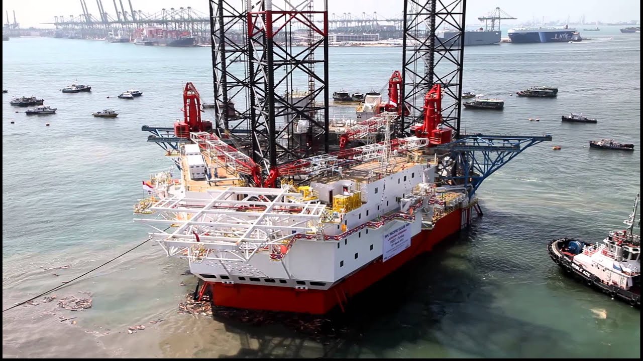 Launching of Offshore Jackup Rig For the first time to the sea