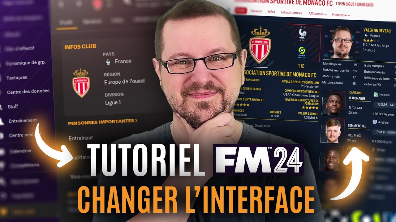 COMMENT RENDRE FM 24 PLUS BEAU ? (CHANGER DE SKIN/INTERFACE) - Tutoriel Football Manager 2024