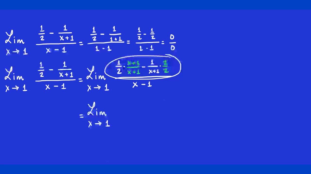 Limits - solving limits - Example 16 - common denominator