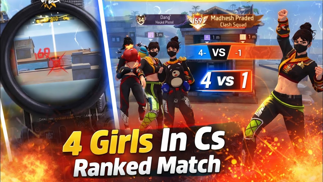 4 Girls Dominating CS Ranked Match 😱🔥 | Epic 4v1 BOOYAH
