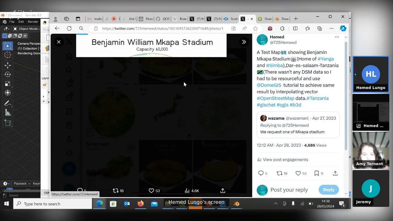 How to visualize Digital Surface Model using QGIS and Blender